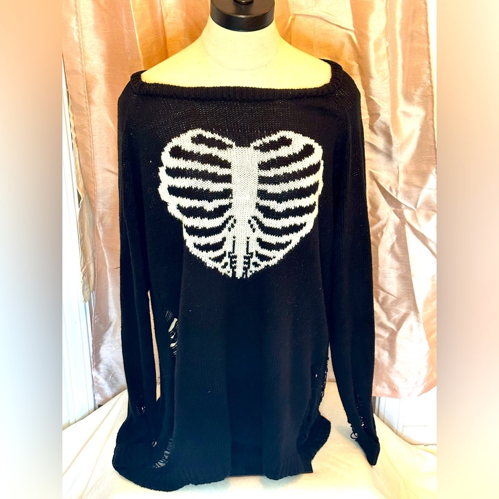 Distressed Heart Sweater